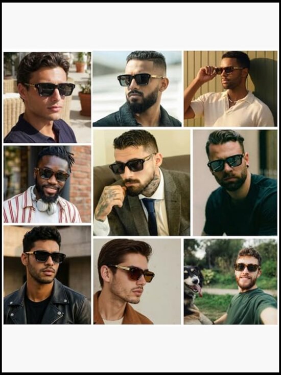 Square Frame Sunglasses UV400 Protection Ultralight Plastic Frame main image 4